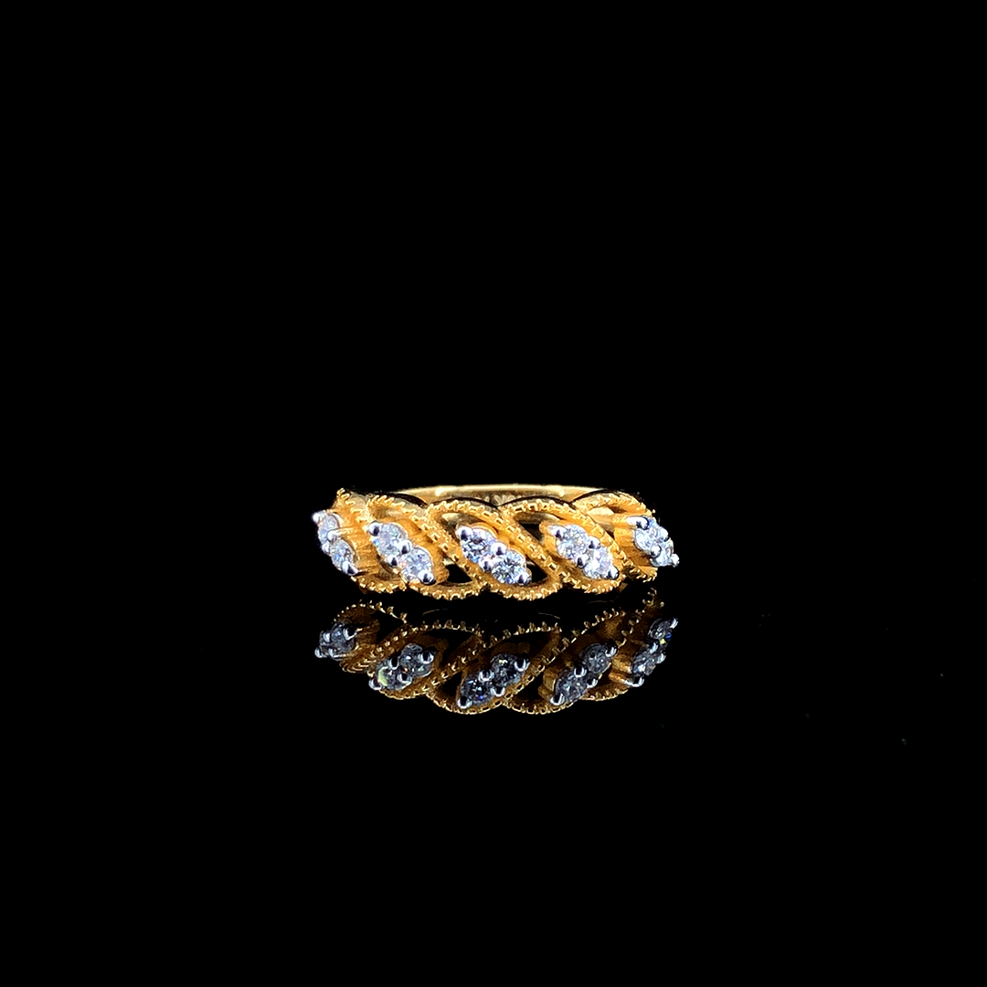 Gold ring with diamond accents