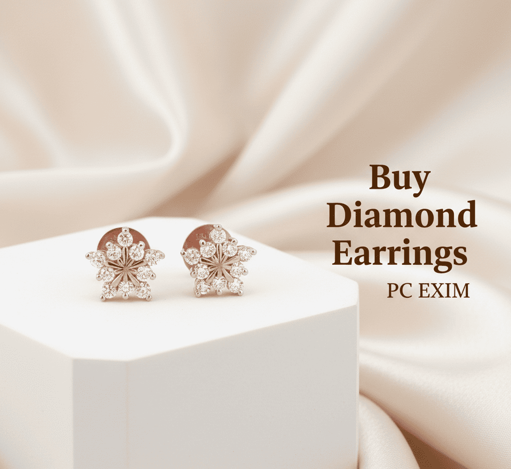 IGI-certified diamond earrings in 14k gold