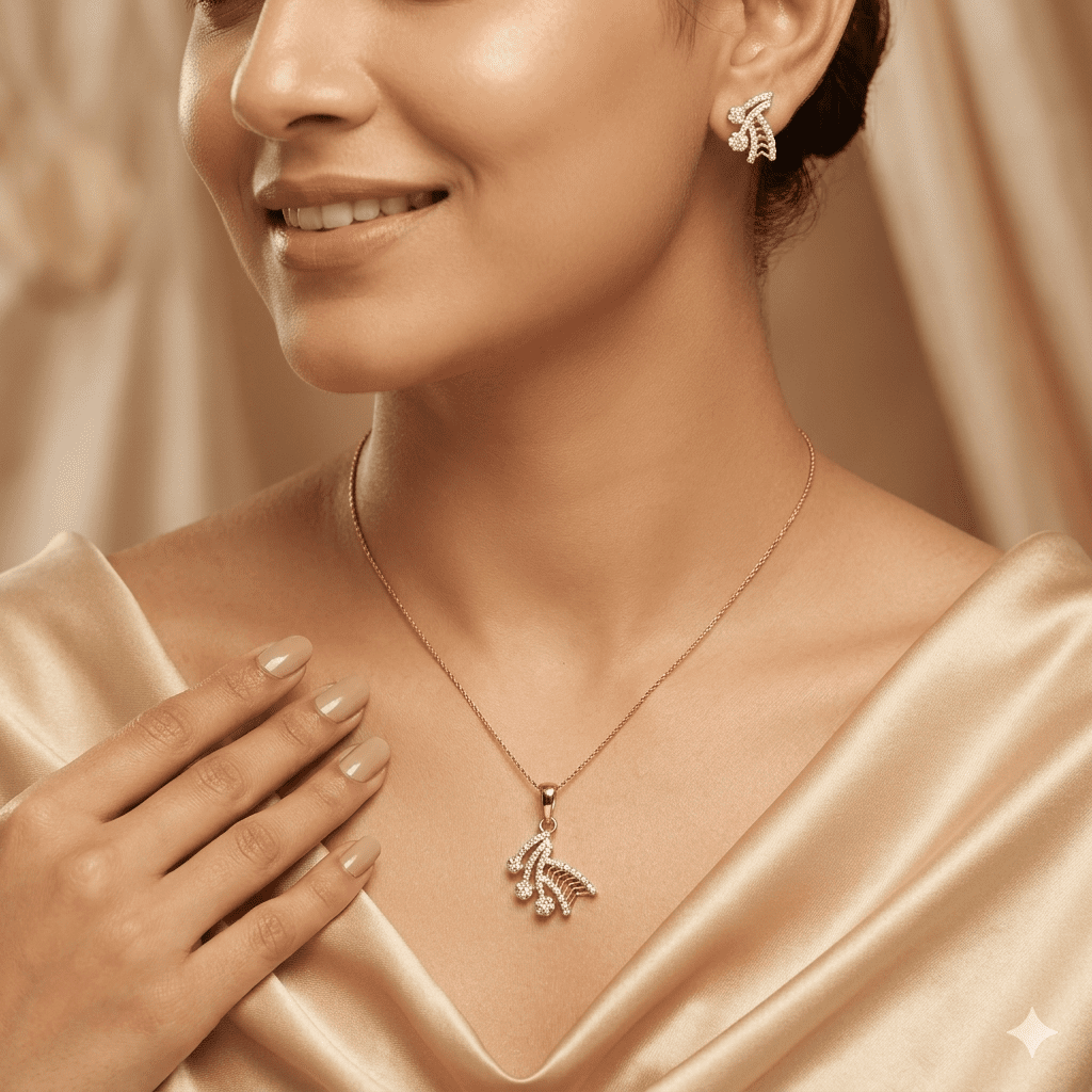 Aurelle Diamond Pendant Set