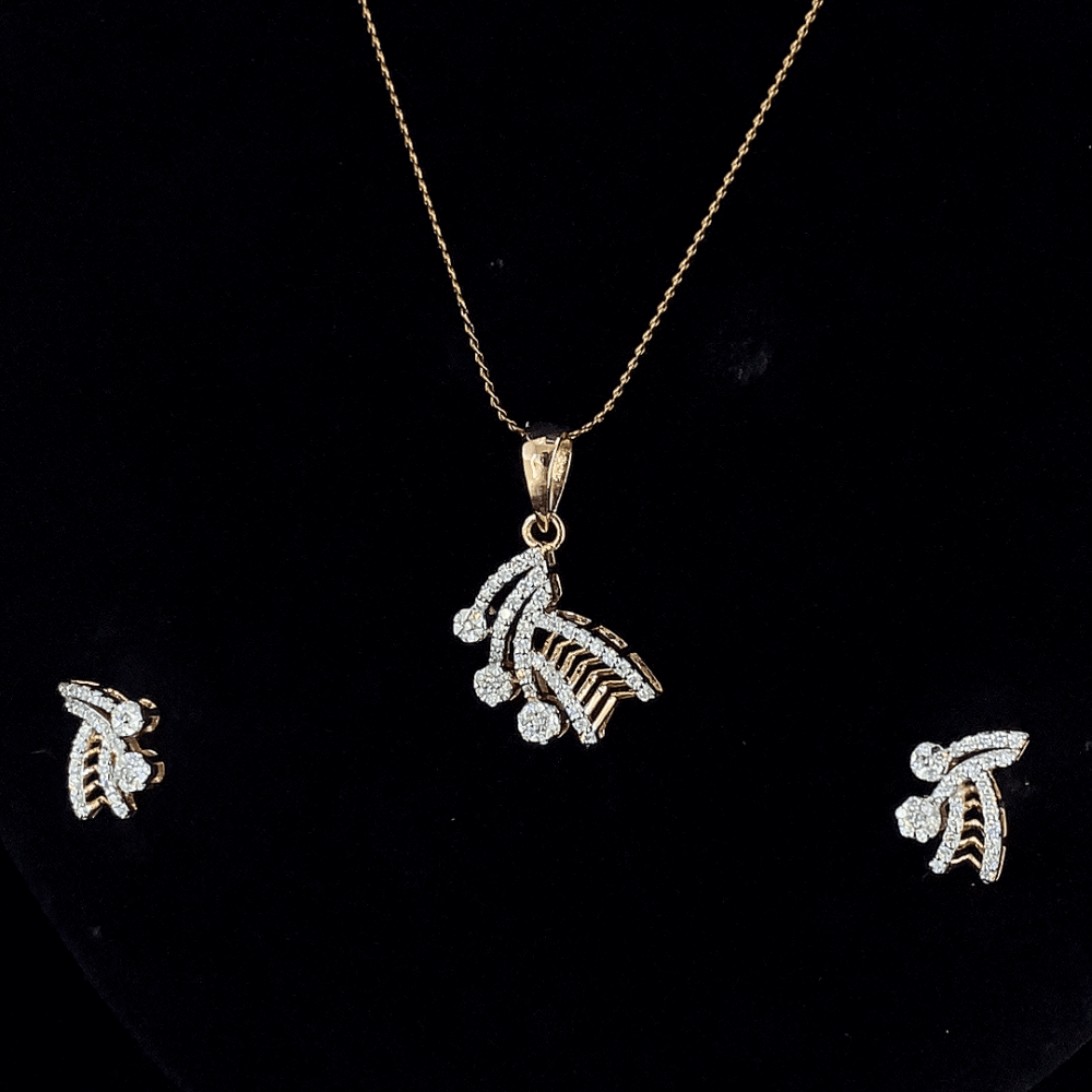 Aurelle Diamond Pendant&Earring Set