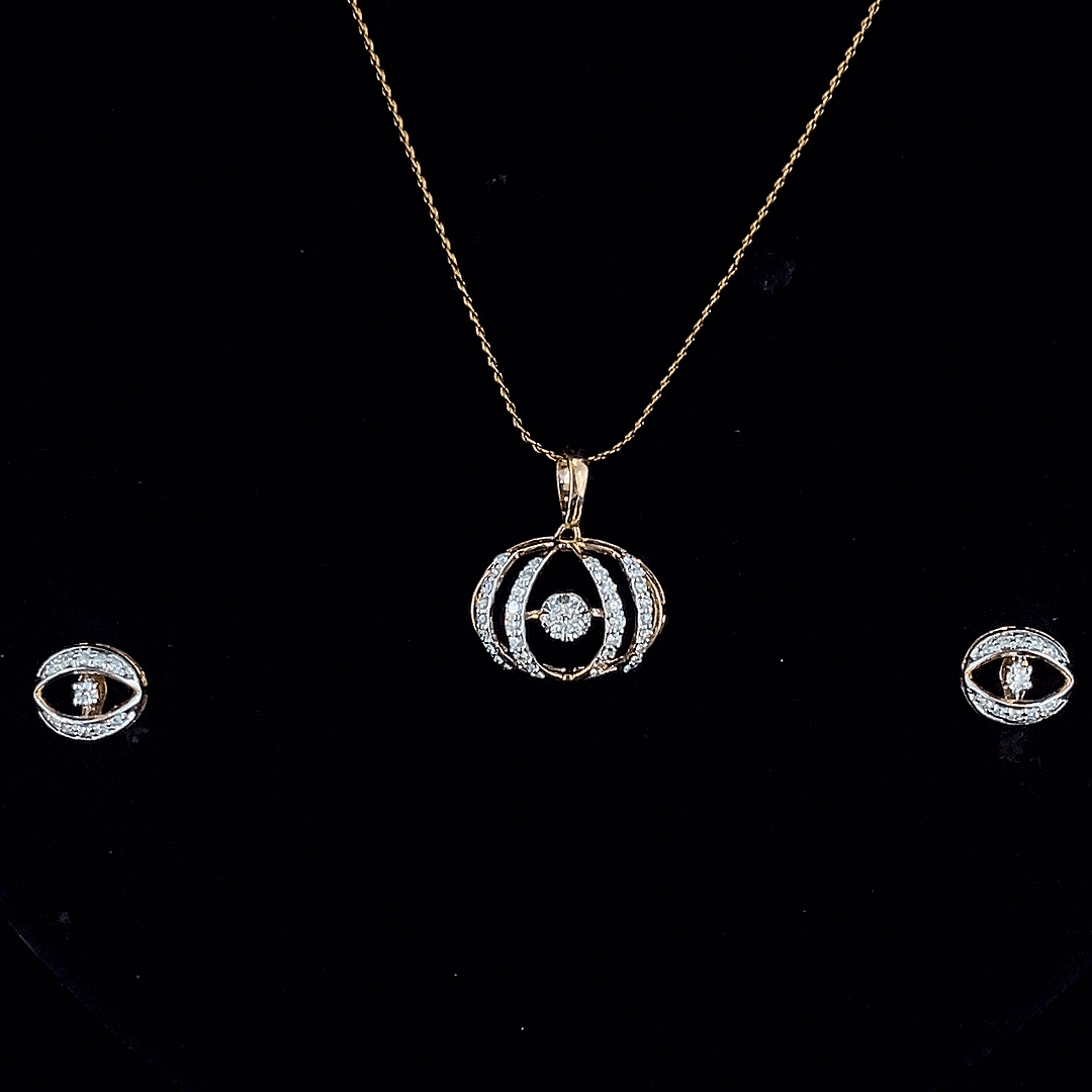 Aurex Eye Diamond Pendant&Earring Set