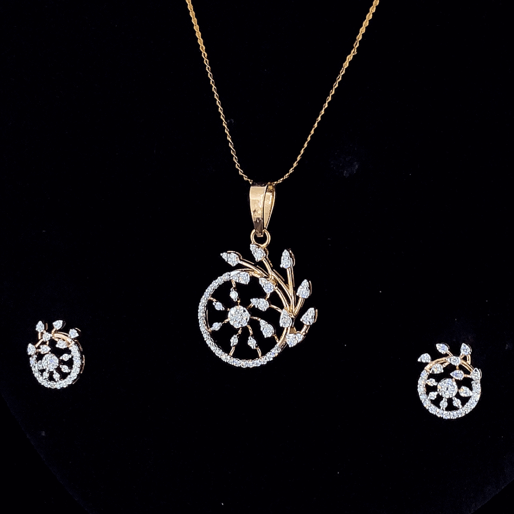 Floravelle Diamond Pendant & EarringSet