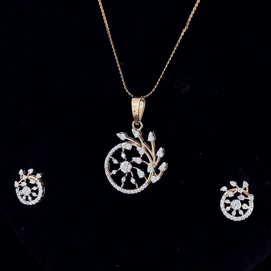 Floravelle Diamond Pendant & EarringSet