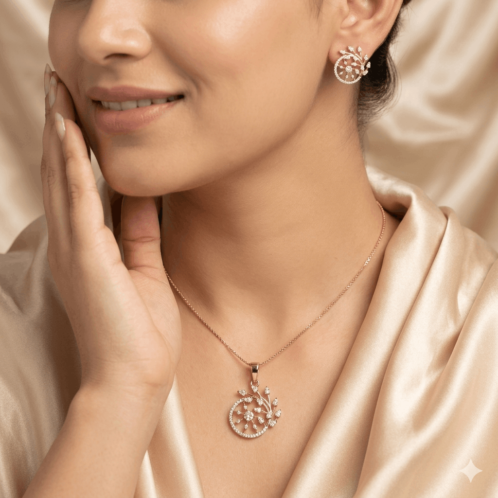 Floravelle Diamond Pendant Set