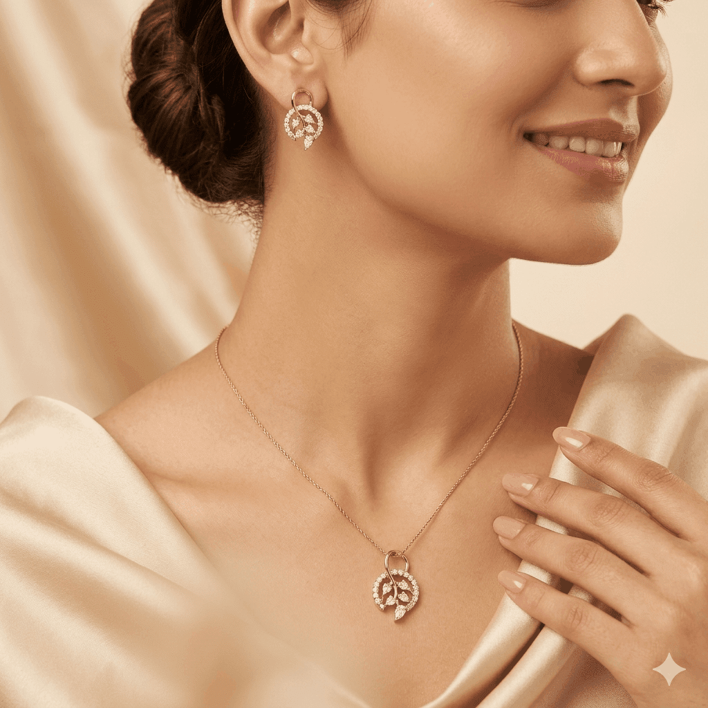 Lunaria Diamond Pendant Set