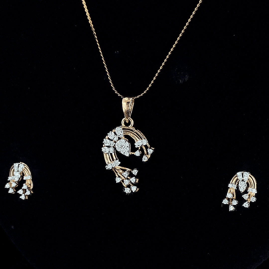 Lustra Diamond Pendant & Earrings Set