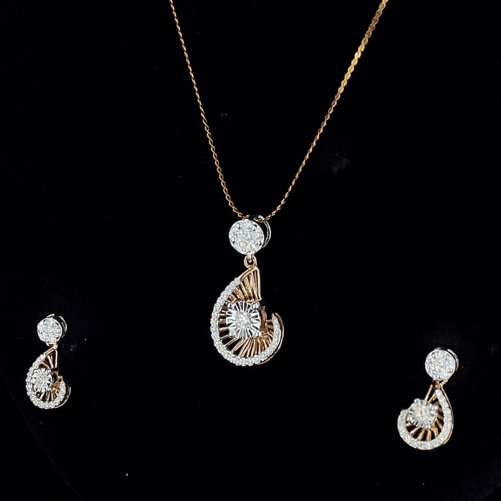 Orlina Diamond Pendant & Earring Set