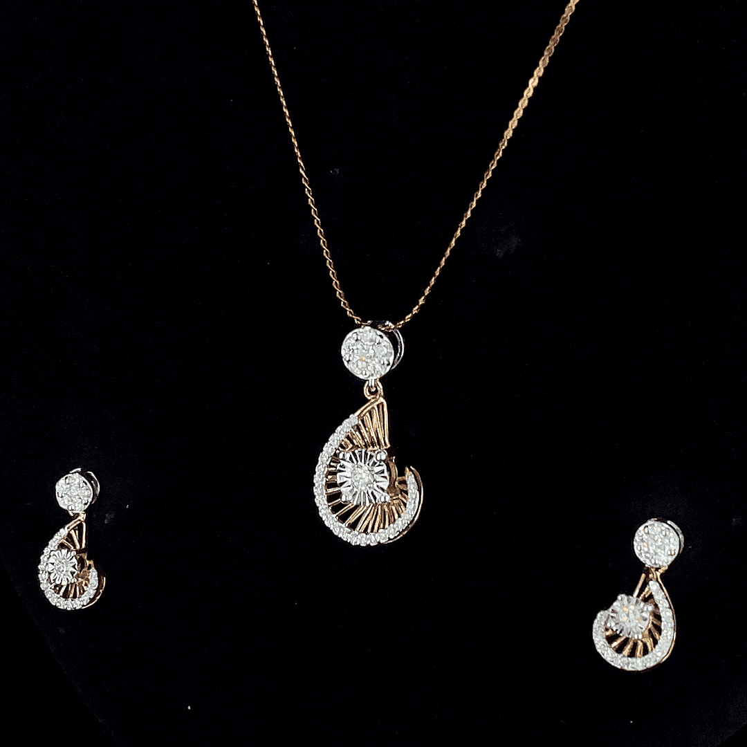 Orlina Diamond Pendant & Earring Set
