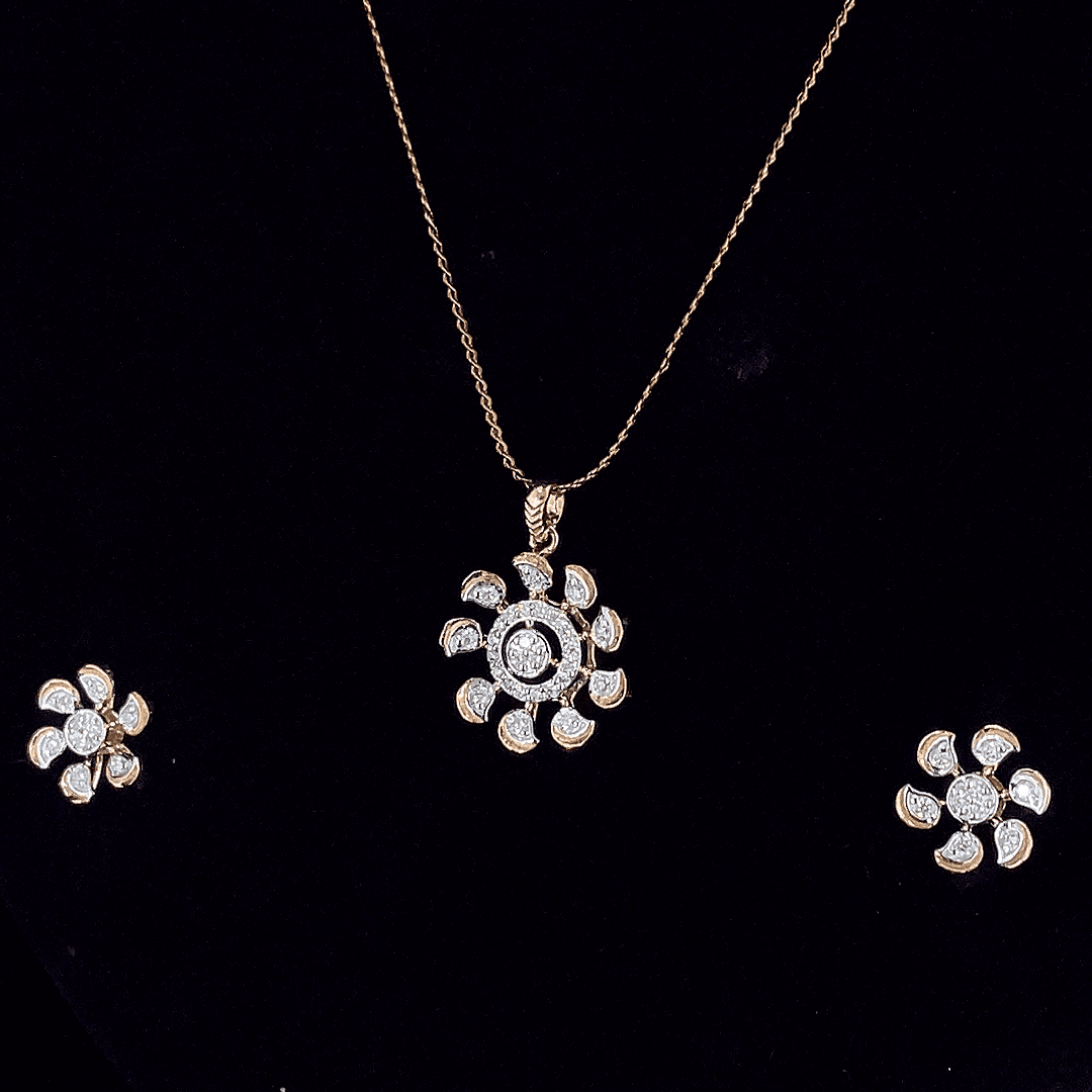 Solmira Diamond Pendant & Earring Set