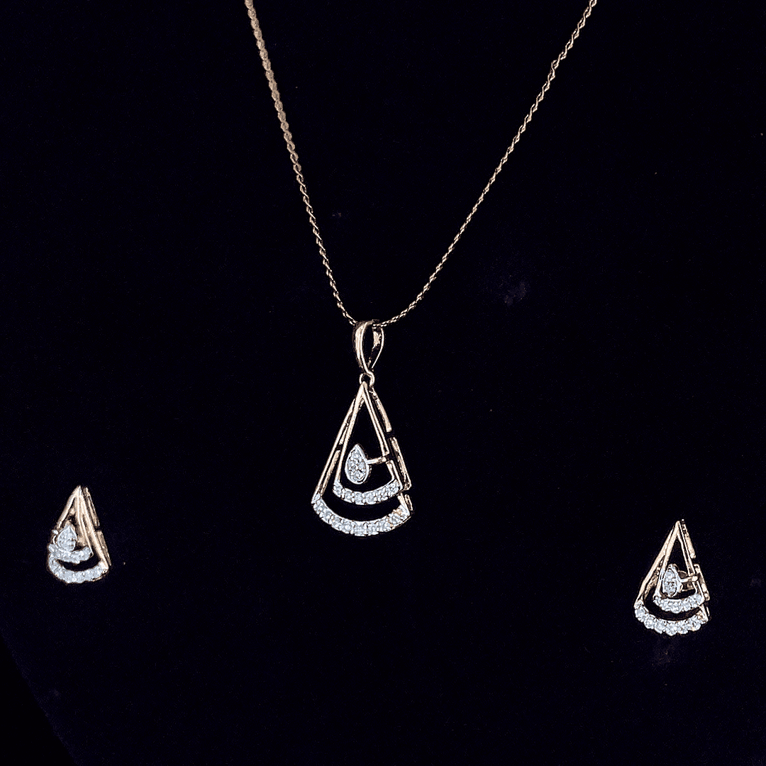 Velisara Diamond Pendant & Earring Set