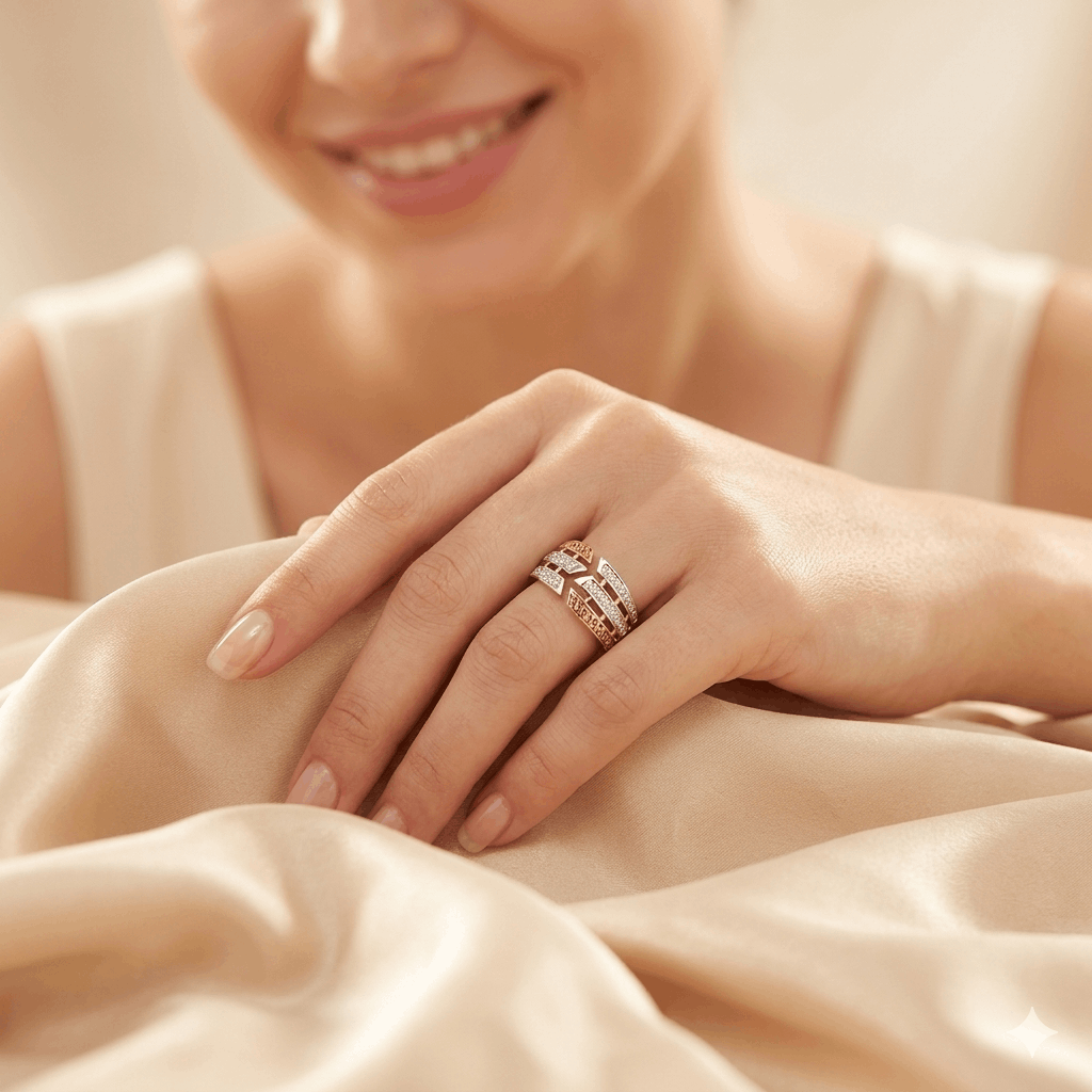 Zyron X Diamond Statement Ring
