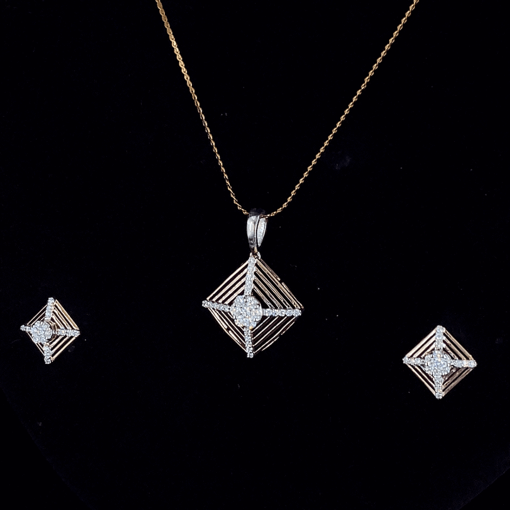 Zyvenra Diamond Pendant & Earring Set