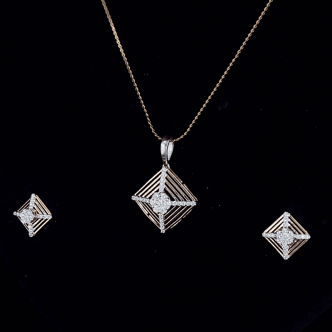 Zyvenra Diamond Pendant & Earring Set